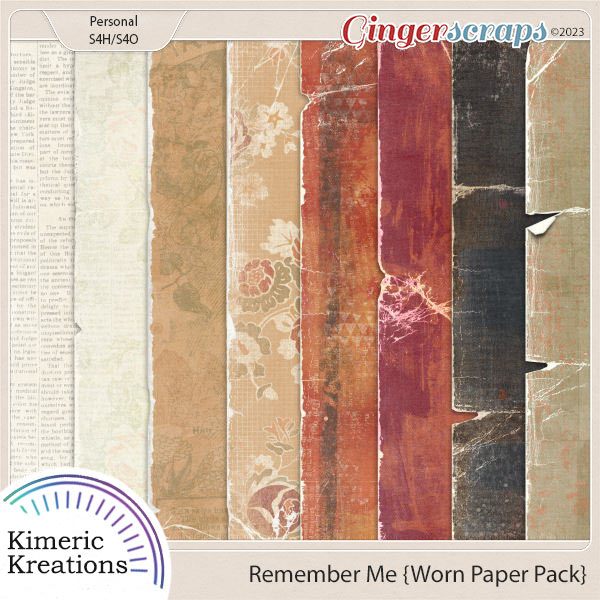 Remember Me Worn Papers by Kimeric Kreations    