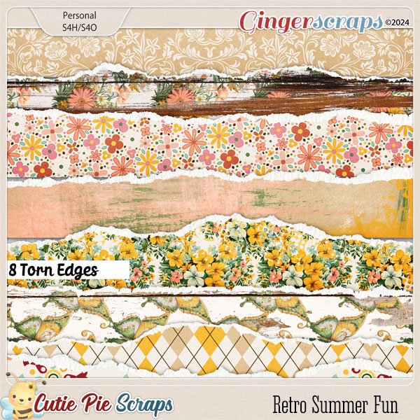 Retro Summer Fun Torn Edges