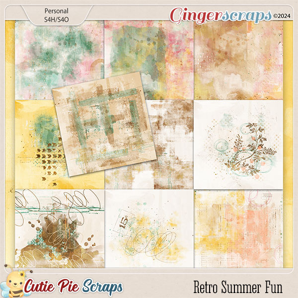 Retro Summer Fun Painted Papers