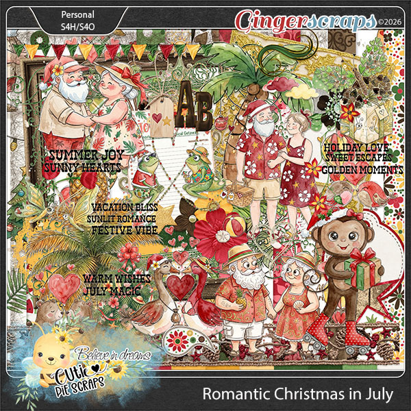 Romantic Christmas In July Page Kit