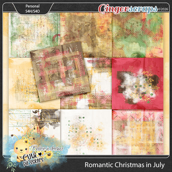 Romantic Christmas In July Painted Papers