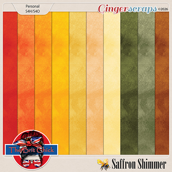 Saffron Shimmer Solid Papers By The Brit Chick