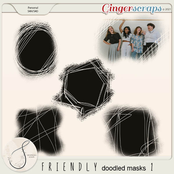 Friendly doodled masks