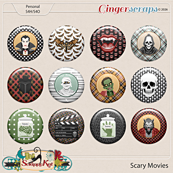 Scary Movies Flairs by The Scrappy Kat