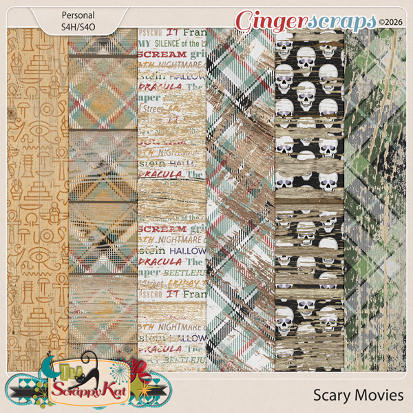Scary Movies Painted Wood Papers by The Scrappy Kat