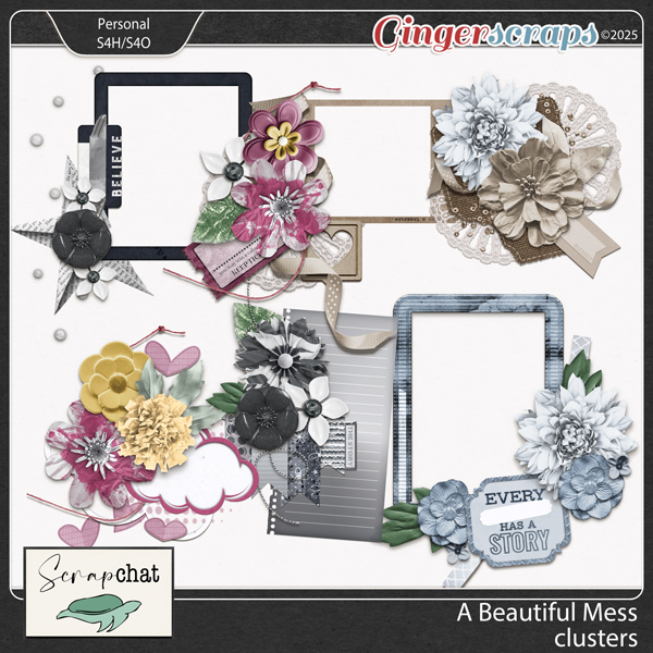A Beautiful Mess Clusters by ScrapChat Designs