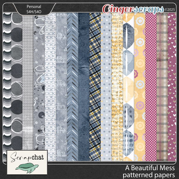 A Beautiful Mess Patterned Paper by ScrapChat Designs