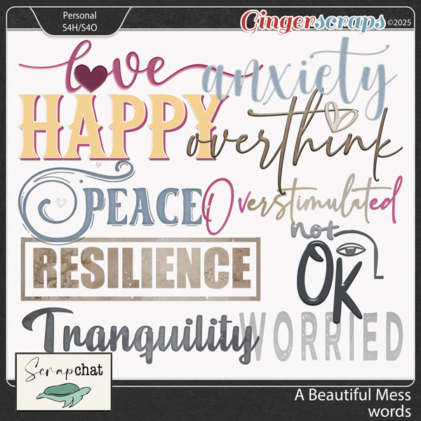A Beautiful Mess Words by ScrapChat Designs