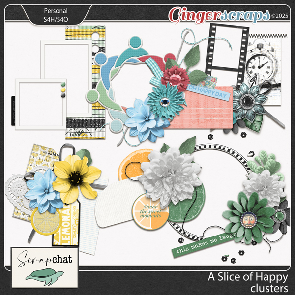 A Slice of Happiness Clusters by ScrapChat Designs