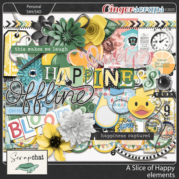 A Slice of Happiness Elements by ScrapChat Designs