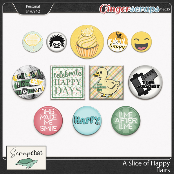 A Slice of Happiness Flairs by ScrapChat Designs