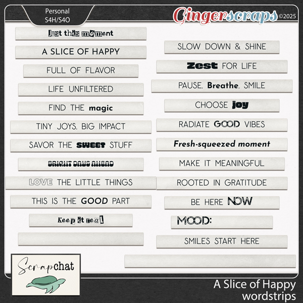 A Slice of Happiness Word Strips by ScrapChat Designs