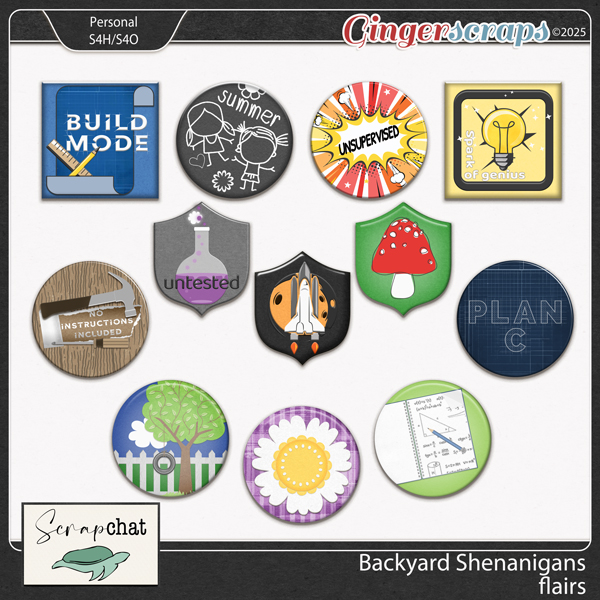 Backyard Shenanigans Flairs by ScrapChat Designs