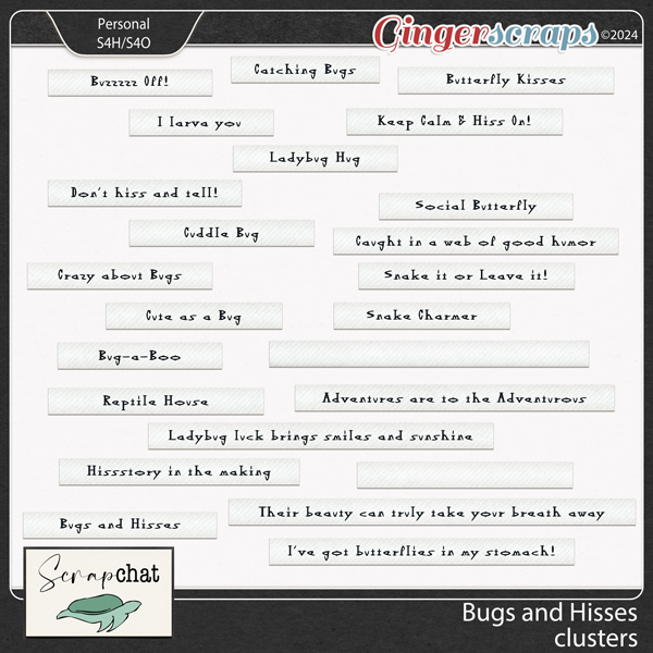 Bugs and Hisses Word Strips by ScrapChat Designs