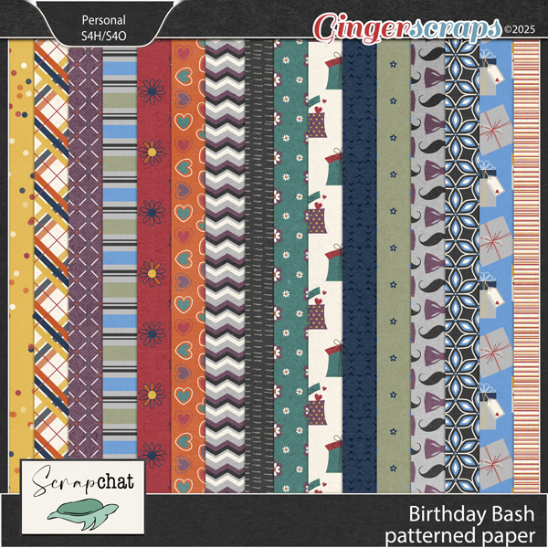 Birthday Bash Patterned Paper by ScrapChat Designs