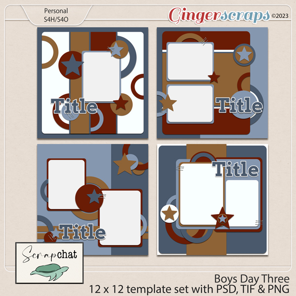 Boys Day Three Template Set by ScrapChat Designs