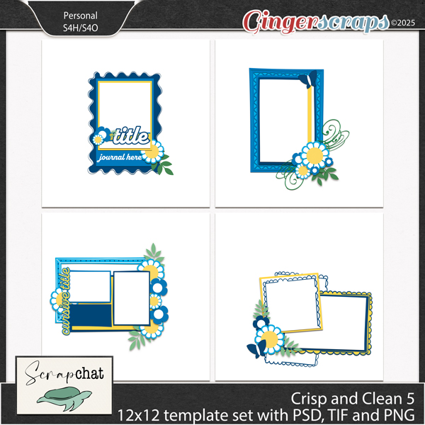 Clean and Crisp 5 Template Set by ScrapChat Designs