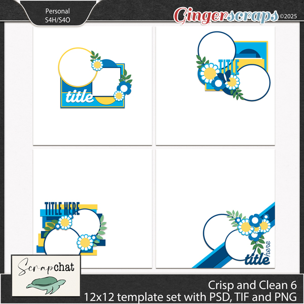 Clean and Crisp 6 Template Set by ScrapChat Designs