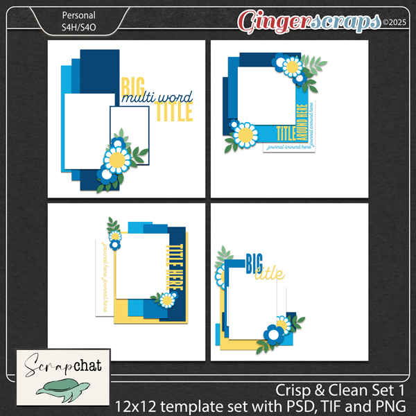 Clean and Crisp 1 Template Set by ScrapChat Designs