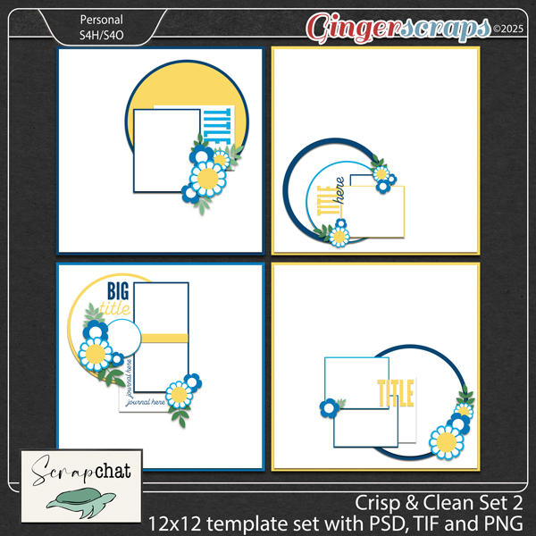 Clean and Crisp 2 Template Set by ScrapChat Designs