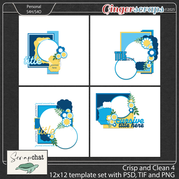 Clean and Crisp 4 Template Set by ScrapChat Designs