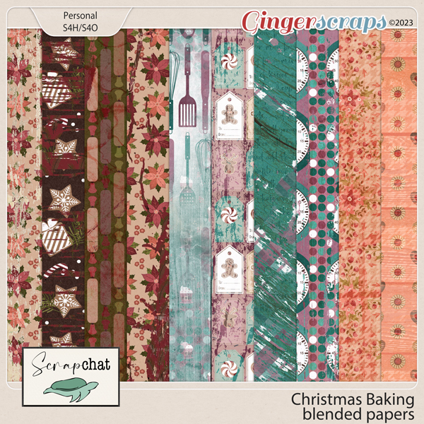 Christmas Baking Blended Papers by ScrapChat Designs