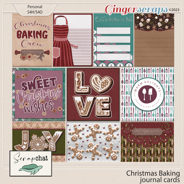 Christmas Baking Journal Cards by ScrapChat Designs