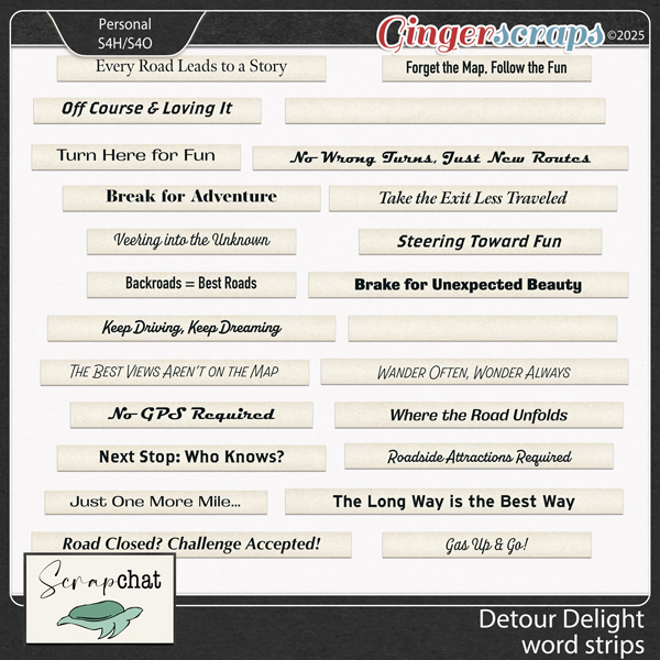 Detour Delight Word Strips by ScrapChat Designs