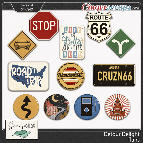 Detour Delight Flairs by ScrapChat Designs