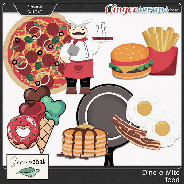Dine-o-Mite Food Pieces by ScrapChat Designs