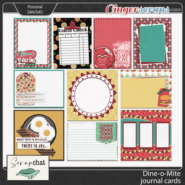 Dine-o-Mite Journal Cards by ScrapChat Designs