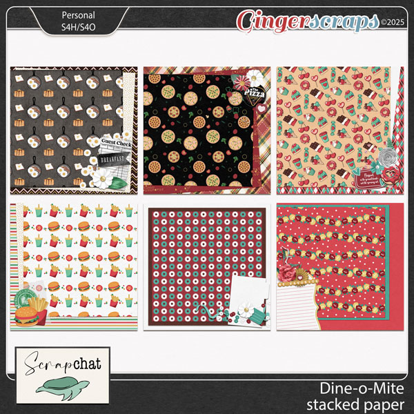 Dine-o-mite Stacked Papers by ScrapChat Designs