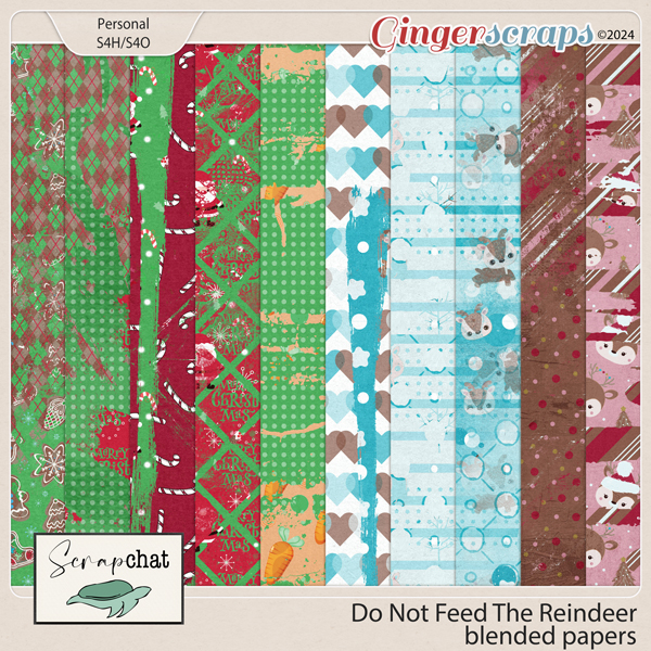 Do Not Feed The Reindeer Blended Papers by ScrapChat Designs