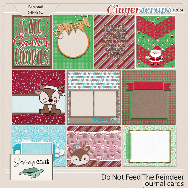 Do Not Feed The Reindeer Journal Cards by ScrapChat Designs