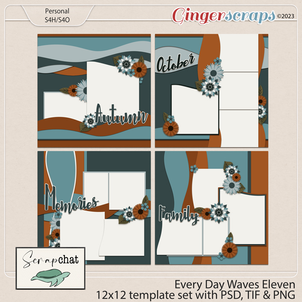 Every Day Waves Eleven Template Set by ScrapChat Designs
