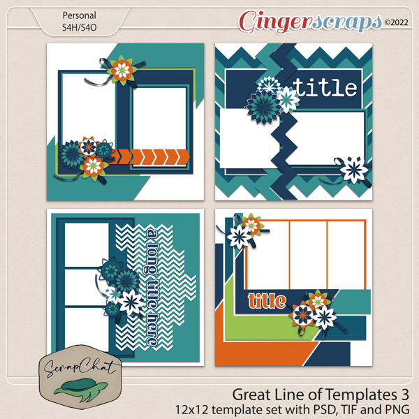 Great Line of Templates Three Template Set by ScrapChat Designs