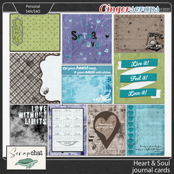 Heart and Soul Journal Cards by ScrapChat Designs