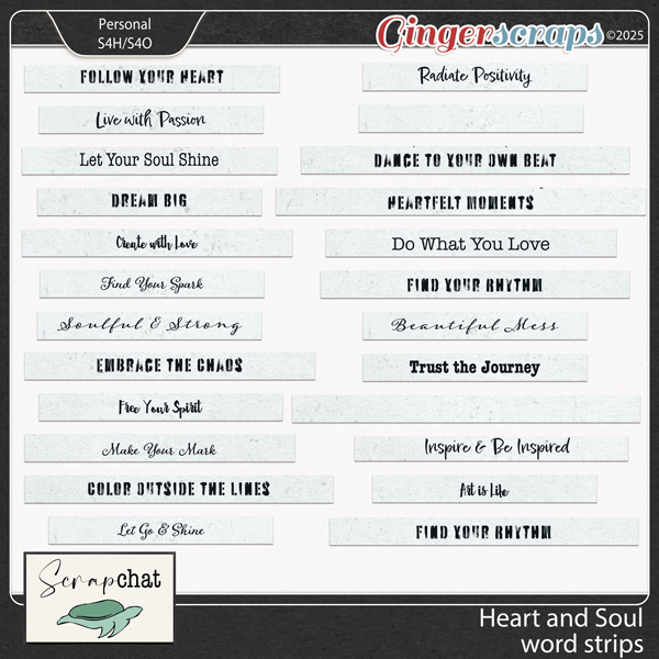 Heart and Soul Word Strips by ScrapChat Designs