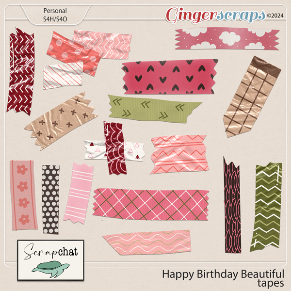 Happy Birthday Beautiful tapes by ScrapChat Designs