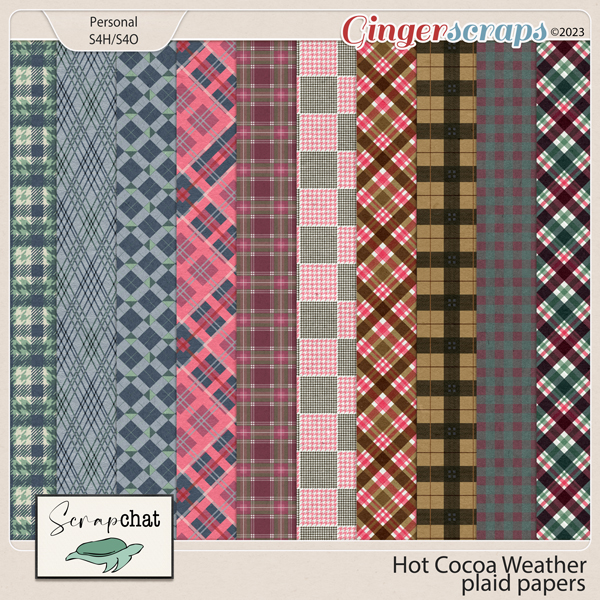 Hot Cocoa Weather Plaid Papers by ScrapChat Designs