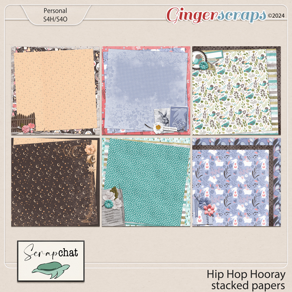 Hip Hop Hooray Stacked Papers by ScrapChat Designs