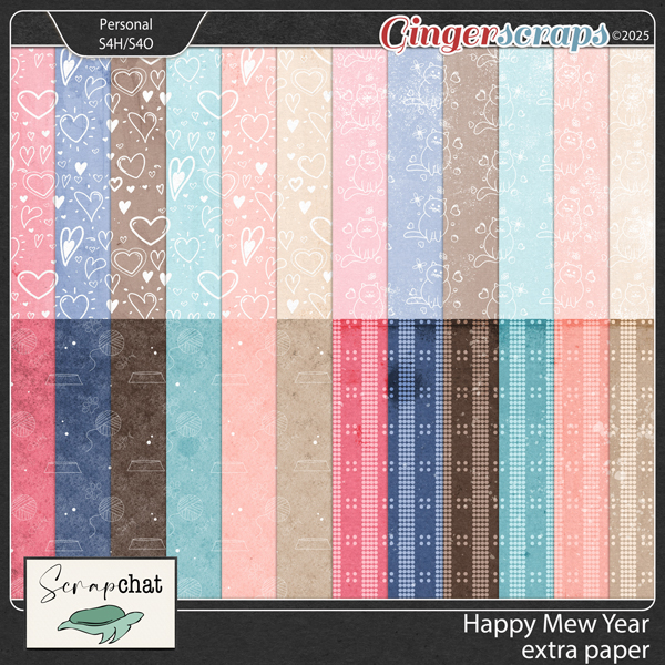 Happy Mew Year Extra Papers by ScrapChat Designs