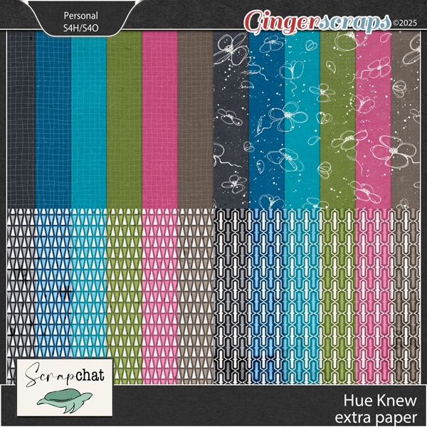 Hue Knew Extra Papers by ScrapChat Designs