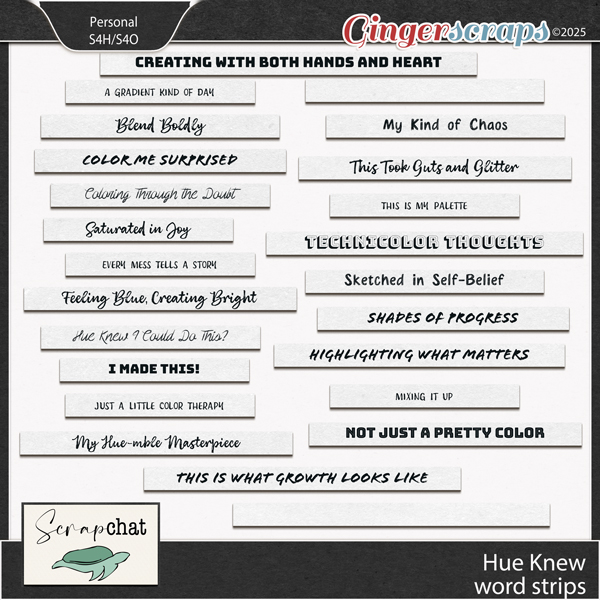 Hue Knew Word Strips by ScrapChat Designs