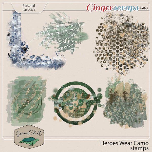 Heroes Wear Camo Stamps by ScrapChat Designs