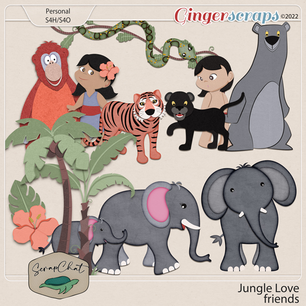 Jungle Love Friends Elements by ScrapChat Designs
