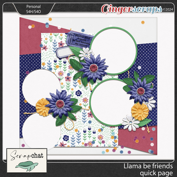 Llama Be Friends Quick Page by ScrapChat Designs