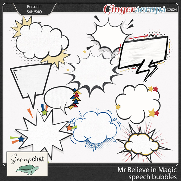 Mr Believe in Magic Speech Bubbles by ScrapChat Designs