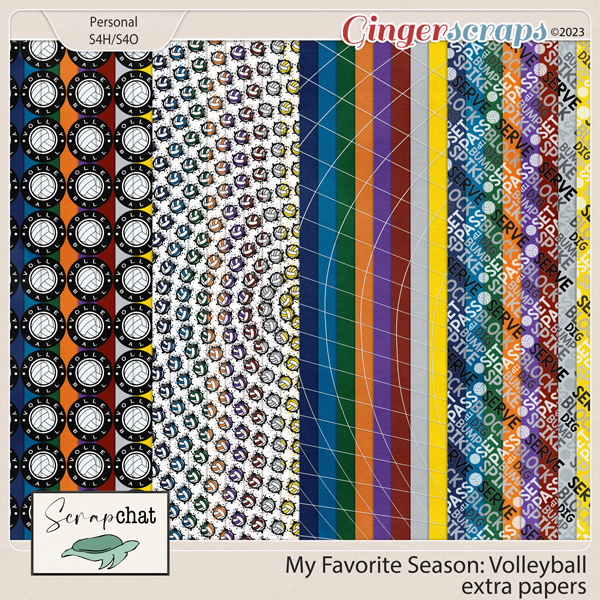 My Favorite Season Volleyball Extra Papers by ScrapChat Designs