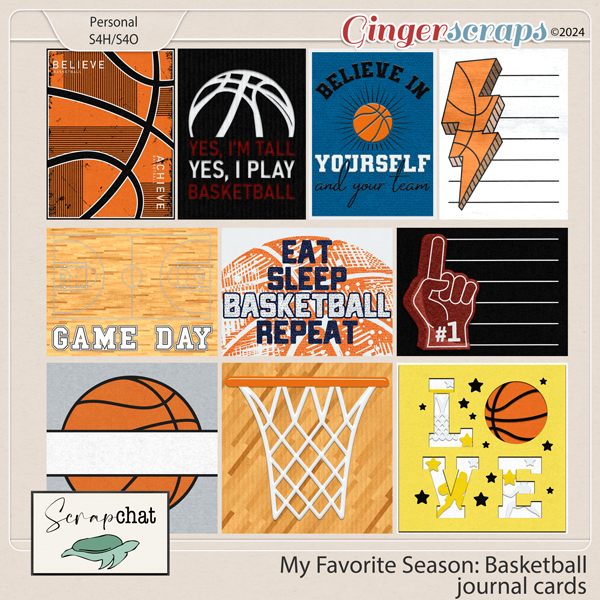 My Favorite Season Basketball Journal Cards by ScrapChat Designs
